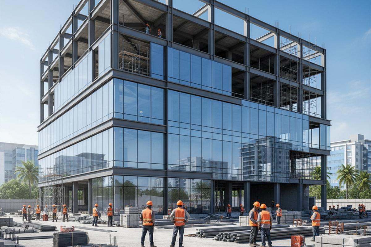 Commercial Building Projects workers images